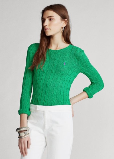 Sueter Polo Ralph Lauren Mujer Verdes - Cable-Knit Cotton - DIYOA7345